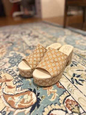 Matisse Cork Daisy Platform Mules Like New